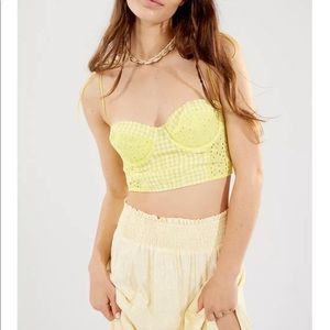 URBAN OUTFITTERS YELLOW CORSET CROP TOP